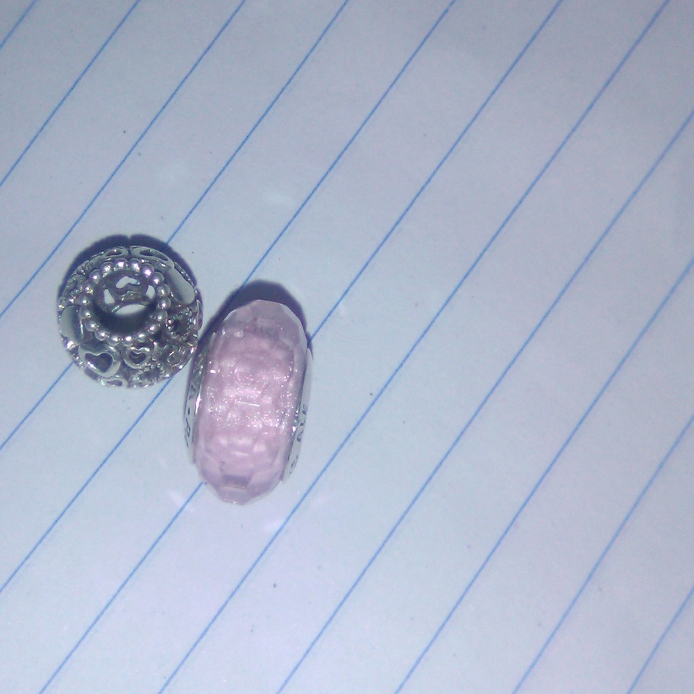 Pandora charm and glass Beed